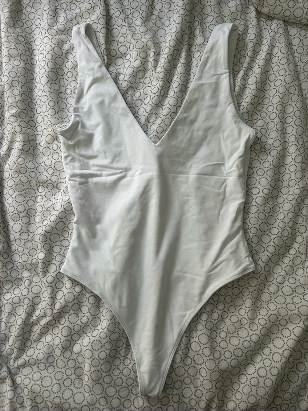 Babaton Ivory V-Neck Wrap Bodysuit